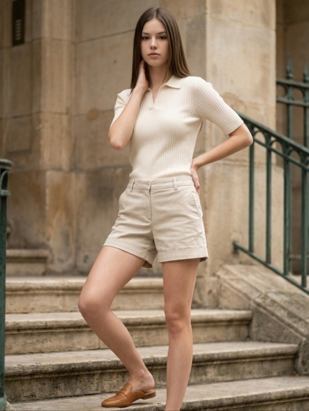 Joe Fresh Cream/Tan Women's Casual Shorts